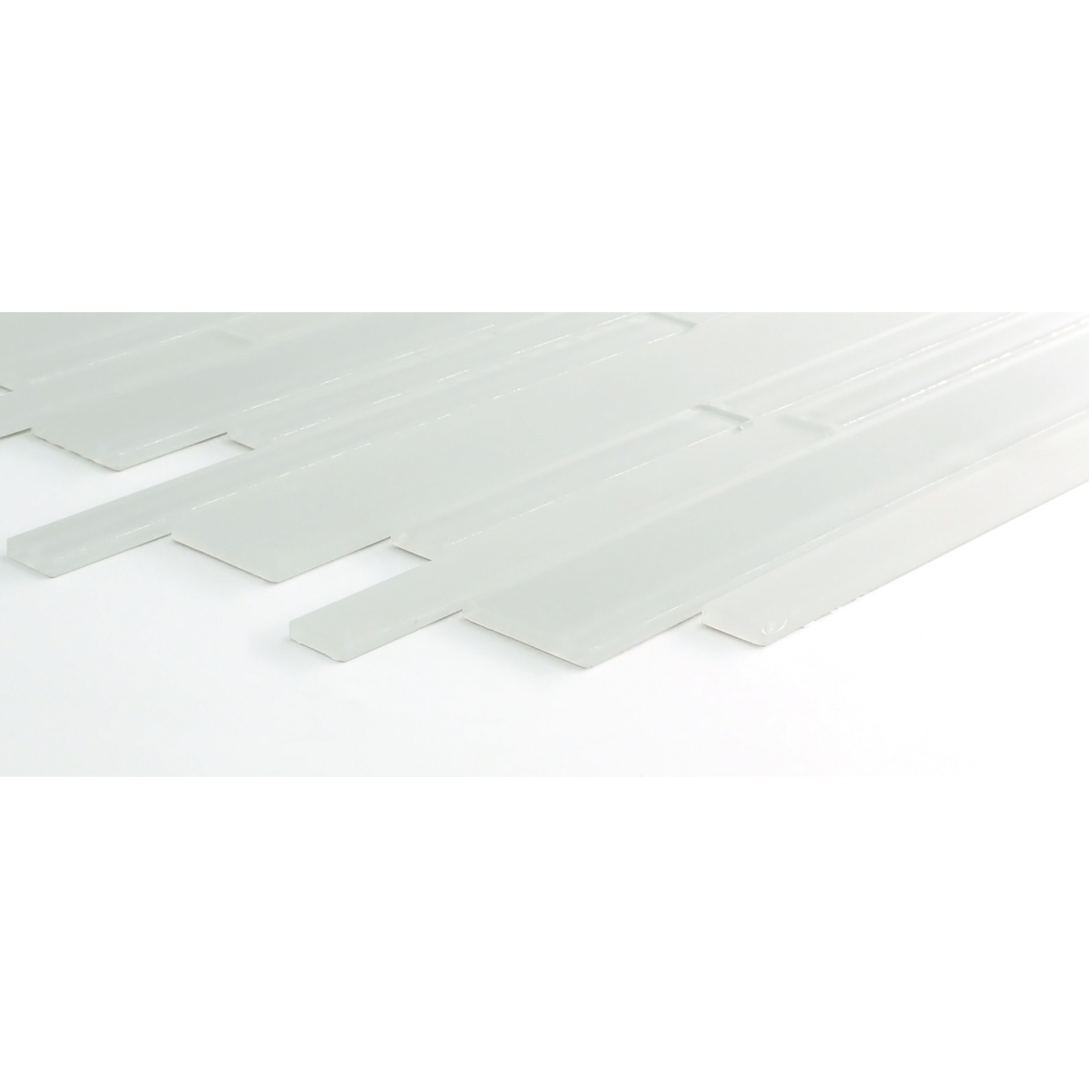 Charisma Linear Mosaic tile in Chic color, glossy glass finish, size 11x12, rectangular shape